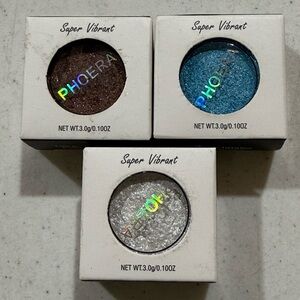 Super Vibrant Eyeshadow Set - Brown, Blue, Silver